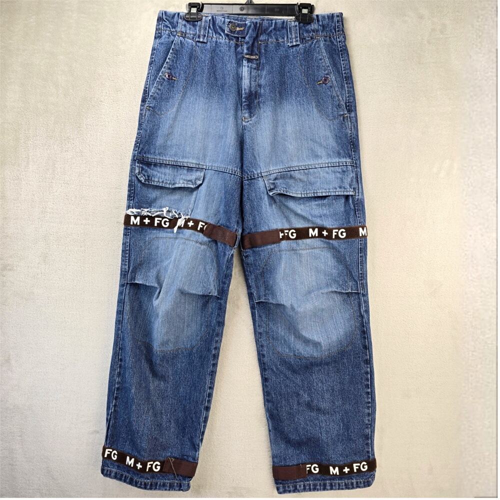 Vtg Marithe Francois Girbaud Jeans Mens 34x33 Blue Denim Cargo Shuttle Tape Y2K